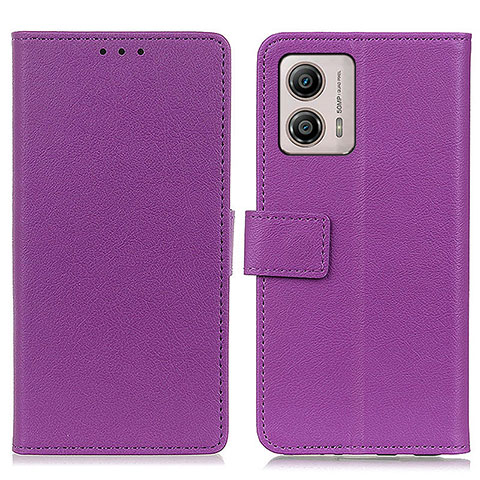 Custodia Portafoglio In Pelle Cover con Supporto M08L per Motorola Moto G53 5G Viola