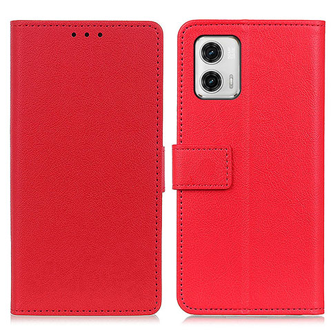 Custodia Portafoglio In Pelle Cover con Supporto M08L per Motorola Moto G73 5G Rosso