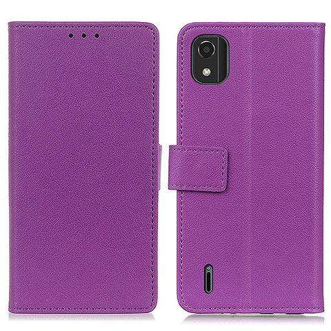 Custodia Portafoglio In Pelle Cover con Supporto M08L per Nokia C2 2nd Edition Viola