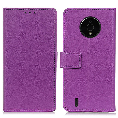 Custodia Portafoglio In Pelle Cover con Supporto M08L per Nokia C200 Viola