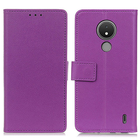 Custodia Portafoglio In Pelle Cover con Supporto M08L per Nokia C21 Viola