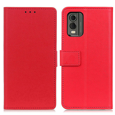 Custodia Portafoglio In Pelle Cover con Supporto M08L per Nokia C210 Rosso