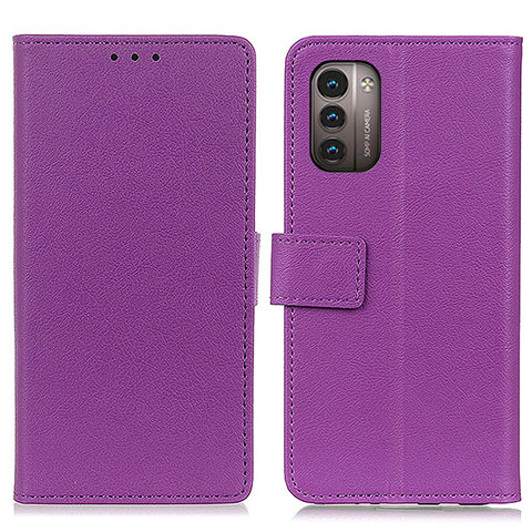 Custodia Portafoglio In Pelle Cover con Supporto M08L per Nokia G21 Viola