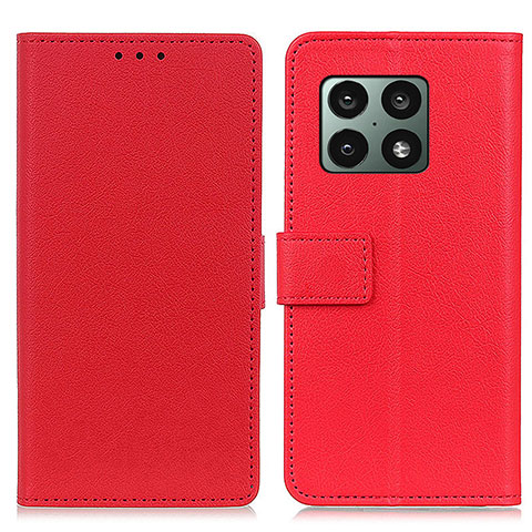 Custodia Portafoglio In Pelle Cover con Supporto M08L per OnePlus 10 Pro 5G Rosso