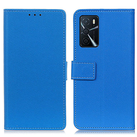 Custodia Portafoglio In Pelle Cover con Supporto M08L per Oppo A16s Blu