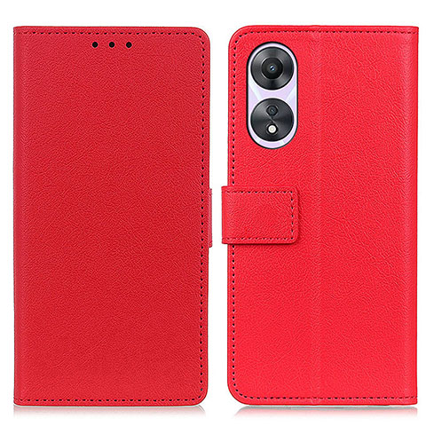 Custodia Portafoglio In Pelle Cover con Supporto M08L per Oppo A58 4G Rosso