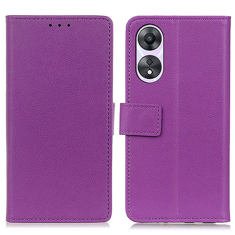 Custodia Portafoglio In Pelle Cover con Supporto M08L per Oppo A78 4G Viola