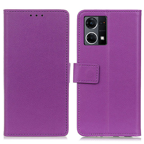 Custodia Portafoglio In Pelle Cover con Supporto M08L per Oppo F21 Pro 4G Viola