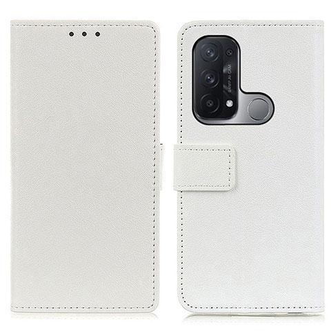 Custodia Portafoglio In Pelle Cover con Supporto M08L per Oppo Reno5 A Bianco