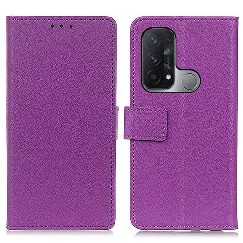 Custodia Portafoglio In Pelle Cover con Supporto M08L per Oppo Reno5 A Viola