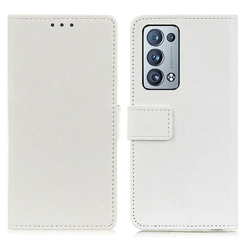 Custodia Portafoglio In Pelle Cover con Supporto M08L per Oppo Reno6 Pro 5G Bianco