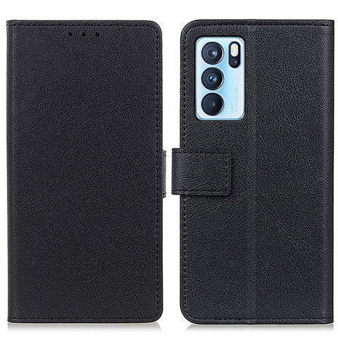 Custodia Portafoglio In Pelle Cover con Supporto M08L per Oppo Reno6 Pro 5G India Nero