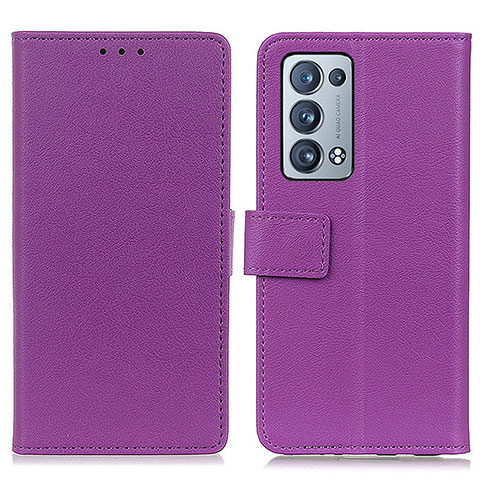 Custodia Portafoglio In Pelle Cover con Supporto M08L per Oppo Reno6 Pro 5G Viola