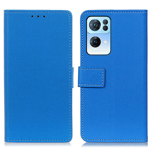 Custodia Portafoglio In Pelle Cover con Supporto M08L per Oppo Reno7 Pro 5G Blu