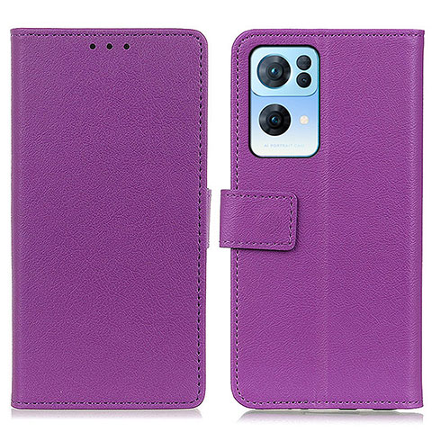 Custodia Portafoglio In Pelle Cover con Supporto M08L per Oppo Reno7 Pro 5G Viola