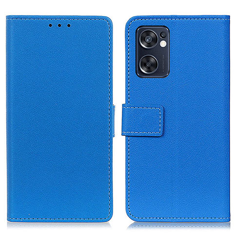 Custodia Portafoglio In Pelle Cover con Supporto M08L per Oppo Reno7 SE 5G Blu