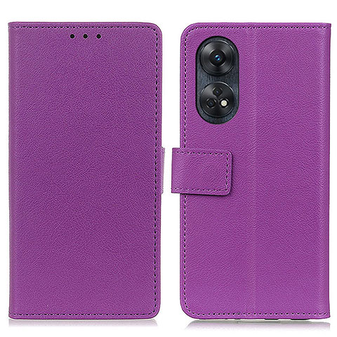 Custodia Portafoglio In Pelle Cover con Supporto M08L per Oppo Reno8 T 4G Viola