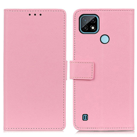 Custodia Portafoglio In Pelle Cover con Supporto M08L per Realme C21 Rosa