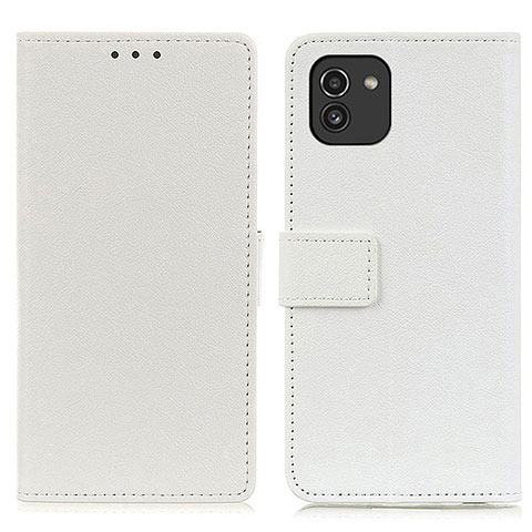 Custodia Portafoglio In Pelle Cover con Supporto M08L per Samsung Galaxy A03 Bianco