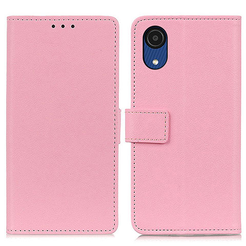 Custodia Portafoglio In Pelle Cover con Supporto M08L per Samsung Galaxy A03 Core Rosa