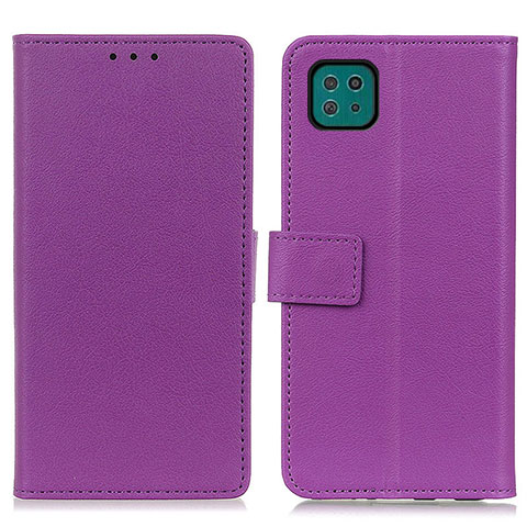 Custodia Portafoglio In Pelle Cover con Supporto M08L per Samsung Galaxy A22 5G Viola