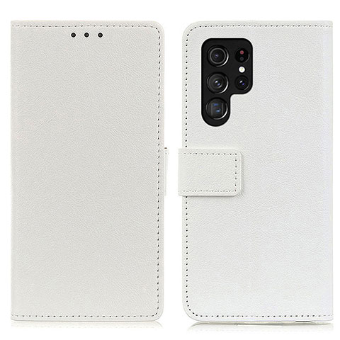 Custodia Portafoglio In Pelle Cover con Supporto M08L per Samsung Galaxy S21 Ultra 5G Bianco