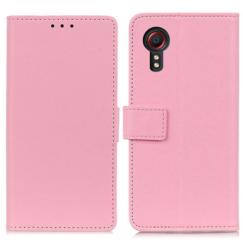 Custodia Portafoglio In Pelle Cover con Supporto M08L per Samsung Galaxy XCover 5 SM-G525F Rosa