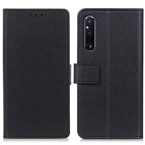 Custodia Portafoglio In Pelle Cover con Supporto M08L per Sony Xperia 1 V Nero