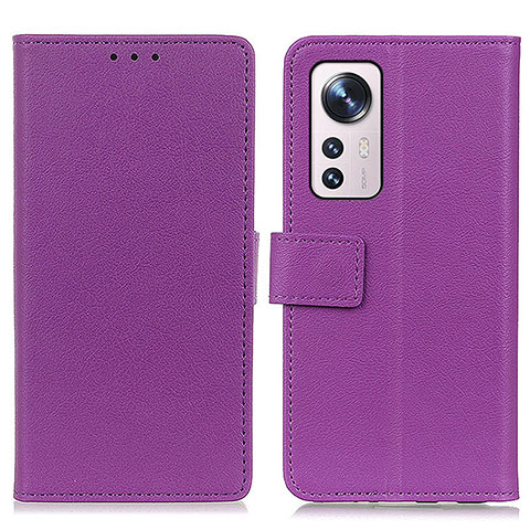 Custodia Portafoglio In Pelle Cover con Supporto M08L per Xiaomi Mi 12 Pro 5G Viola