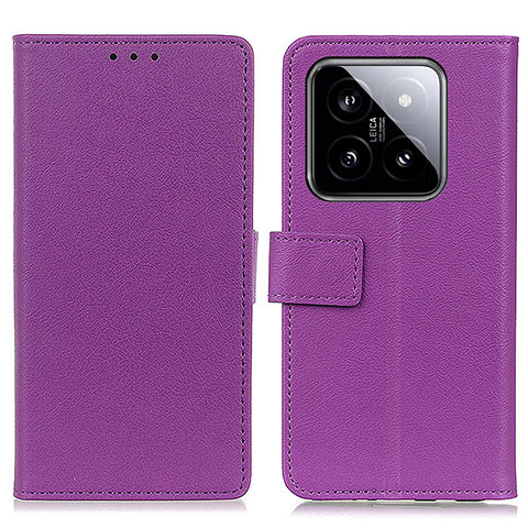 Custodia Portafoglio In Pelle Cover con Supporto M08L per Xiaomi Mi 14 Pro 5G Viola