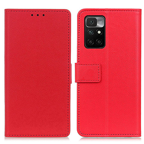 Custodia Portafoglio In Pelle Cover con Supporto M08L per Xiaomi Redmi 10 (2022) Rosso