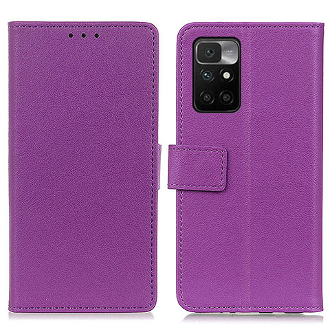 Custodia Portafoglio In Pelle Cover con Supporto M08L per Xiaomi Redmi 10 4G Viola