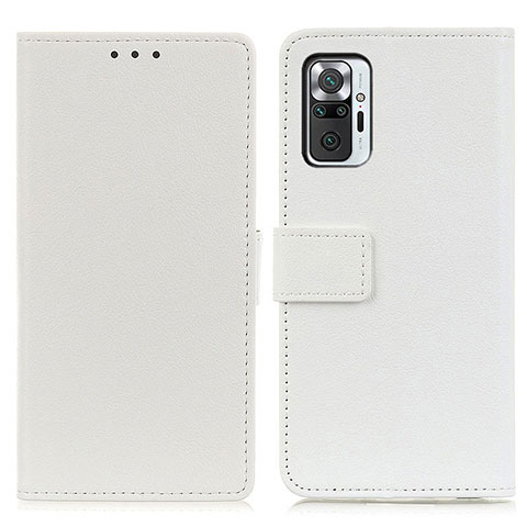 Custodia Portafoglio In Pelle Cover con Supporto M08L per Xiaomi Redmi Note 10 Pro 4G Bianco