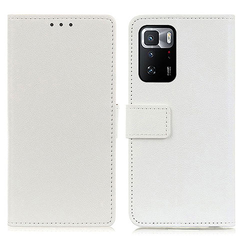 Custodia Portafoglio In Pelle Cover con Supporto M08L per Xiaomi Redmi Note 10 Pro 5G Bianco