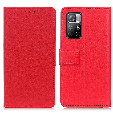 Custodia Portafoglio In Pelle Cover con Supporto M08L per Xiaomi Redmi Note 11 5G Rosso