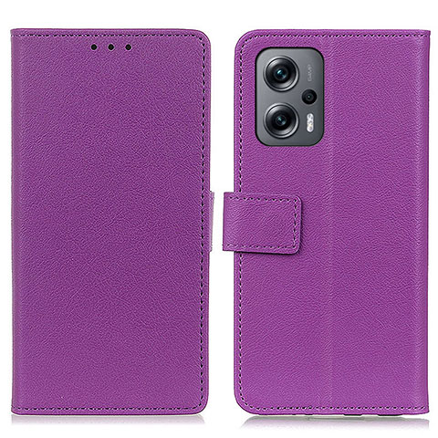 Custodia Portafoglio In Pelle Cover con Supporto M08L per Xiaomi Redmi Note 11T Pro+ Plus 5G Viola