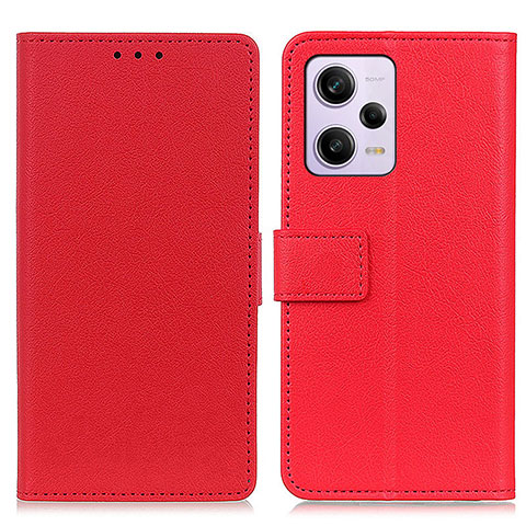 Custodia Portafoglio In Pelle Cover con Supporto M08L per Xiaomi Redmi Note 12 Pro 5G Rosso