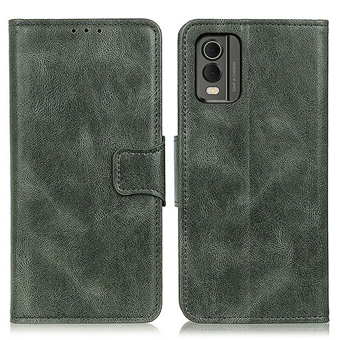 Custodia Portafoglio In Pelle Cover con Supporto M09L per Nokia C32 Verde