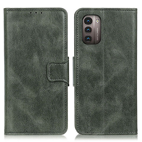 Custodia Portafoglio In Pelle Cover con Supporto M09L per Nokia G21 Verde