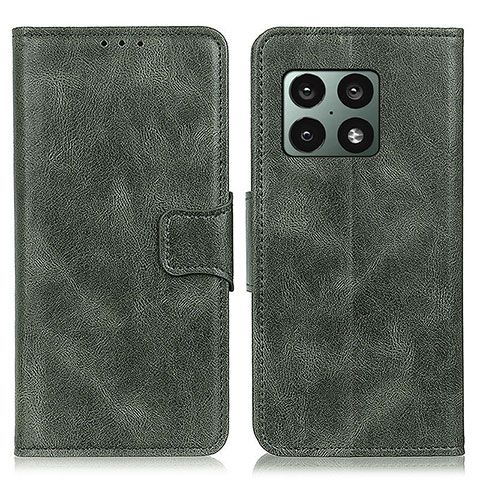 Custodia Portafoglio In Pelle Cover con Supporto M09L per OnePlus 10 Pro 5G Verde