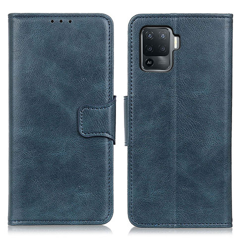 Custodia Portafoglio In Pelle Cover con Supporto M09L per Oppo Reno5 Lite Blu