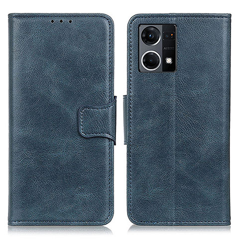 Custodia Portafoglio In Pelle Cover con Supporto M09L per Oppo Reno7 4G Blu