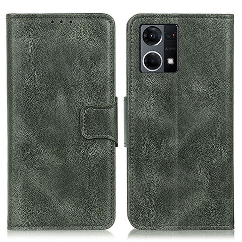 Custodia Portafoglio In Pelle Cover con Supporto M09L per Oppo Reno7 4G Verde