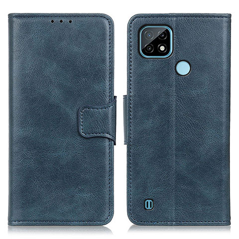 Custodia Portafoglio In Pelle Cover con Supporto M09L per Realme C21 Blu