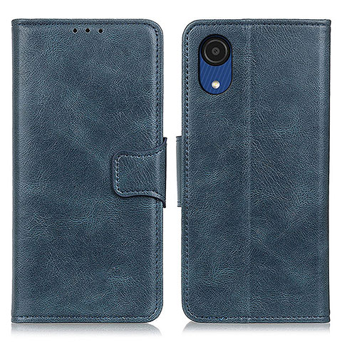 Custodia Portafoglio In Pelle Cover con Supporto M09L per Samsung Galaxy A03 Core Blu