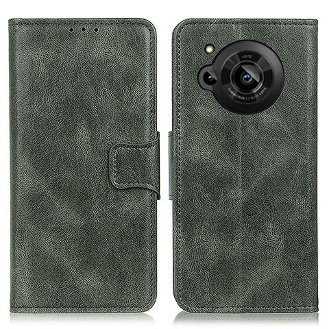 Custodia Portafoglio In Pelle Cover con Supporto M09L per Sharp Aquos R7 Verde