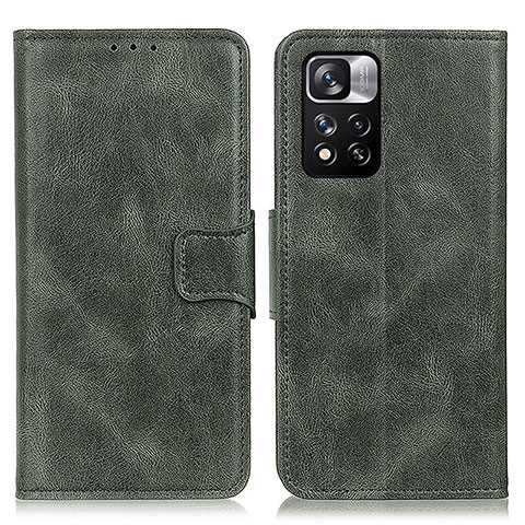 Custodia Portafoglio In Pelle Cover con Supporto M09L per Xiaomi Mi 11i 5G (2022) Verde