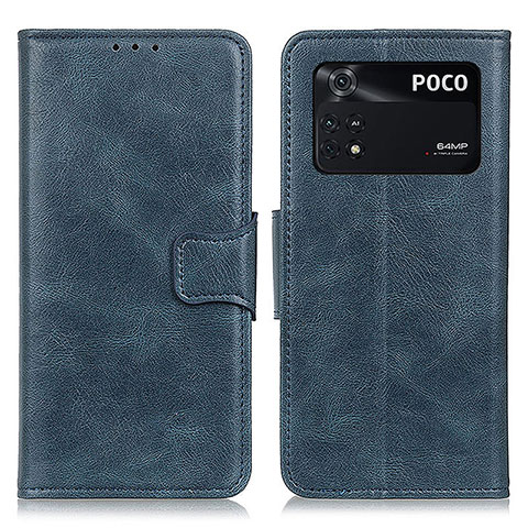 Custodia Portafoglio In Pelle Cover con Supporto M09L per Xiaomi Poco M4 Pro 4G Blu