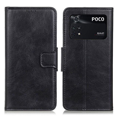 Custodia Portafoglio In Pelle Cover con Supporto M09L per Xiaomi Poco M4 Pro 4G Nero