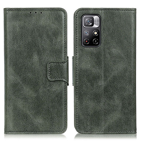 Custodia Portafoglio In Pelle Cover con Supporto M09L per Xiaomi Poco M4 Pro 5G Verde